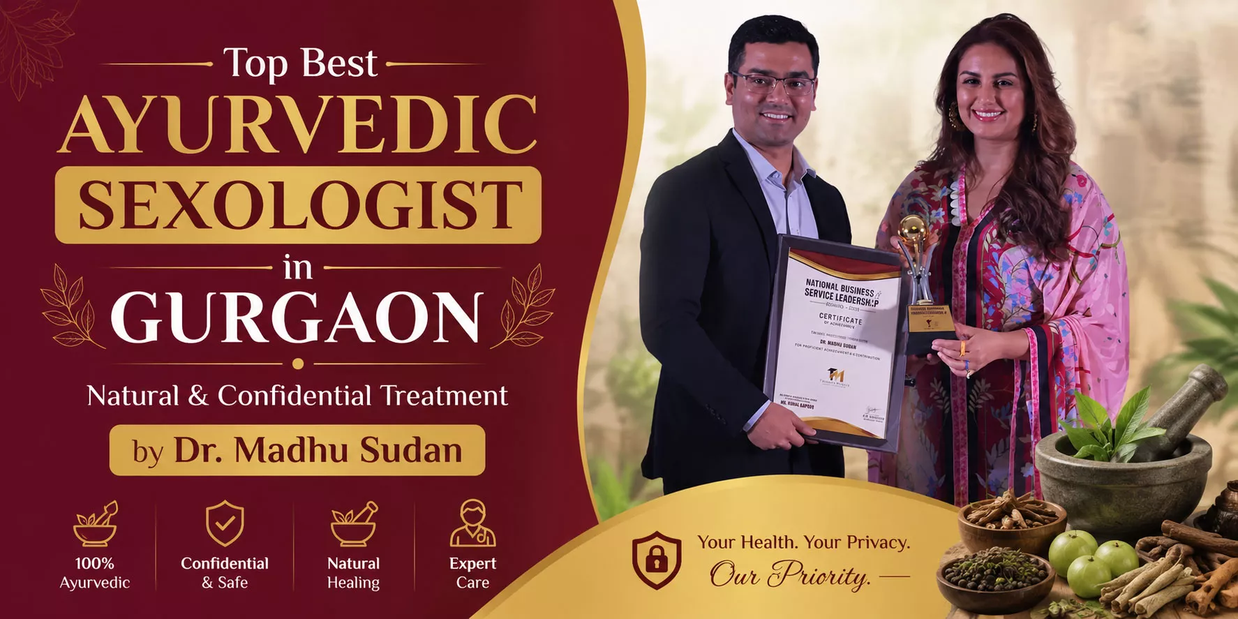 Top Best Ayurvedic Sexologist in Gurgaon – Natural & Confidential Treatment by Dr. Madhu Sudan